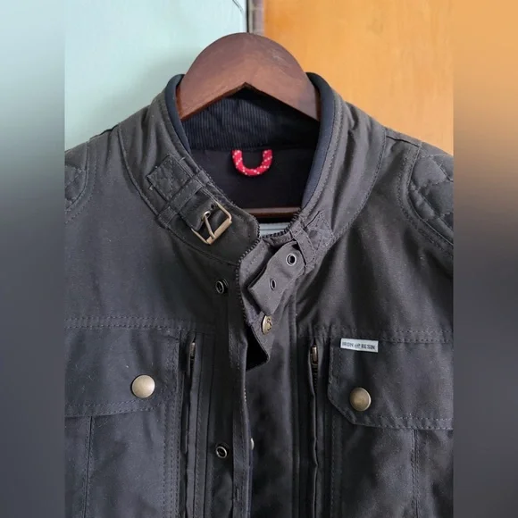 Iron & Resin Scrambler Jacket- Dark Olive Moto Jacket - Picture 4 of 11